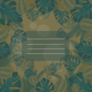flyleaf with leaves monstera tropic plant