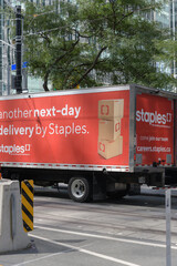 Obraz premium Staples (Canada) delivery vehicle in Toronto