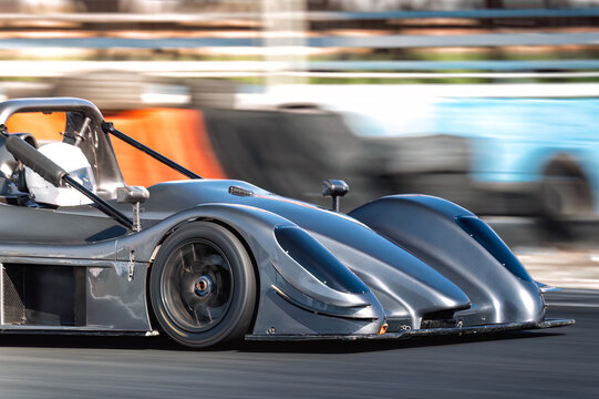Race car on a racetrack during a competition