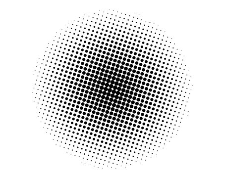 Black halftone circle dot pattern graphic design element transparent