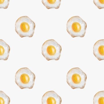 Minimalist fried eggs seamless pattern 
