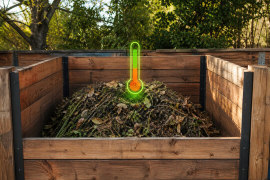 Compost Heat Thermometer Hologram for Temperature Monitoring, Decomposition Control and Organic Waste Management