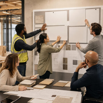 Construction Management Team Reconfiguring Decision Wall for Project Planning, Coordination and Site Strategy