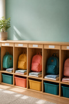 Daycare Cubby with Blank Name Cards for Preschool Storage, Child Identification and Classroom Organization