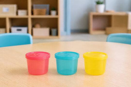 Daycare Snack Cups with Blank Labels for Preschool Hydration, Personal Identification and Classroom Organization