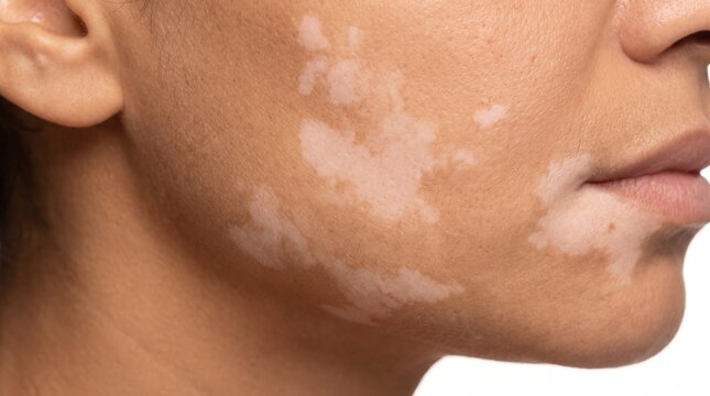 Vitiligo and Depigmented Patches on Brown Skin Close Up