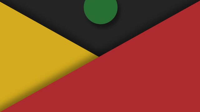 Juneteenth Abstract Geometric Background Video 4k with Four colors Red, Green, Yellow and Black