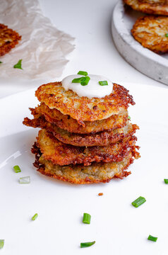Crispy Golden Potato Pancakes Close Up