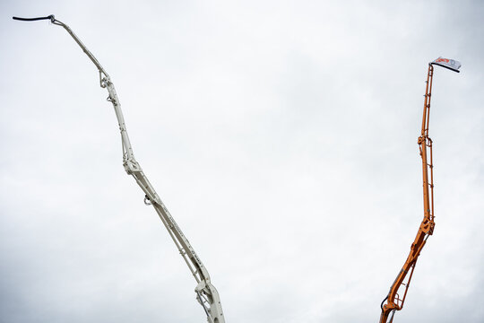 09.11.2026 - Lviv, Ukraine: JCB construction machinery displayed at a construction equipment exhibition, showcasing heavy machinery, excavators and industrial equipment