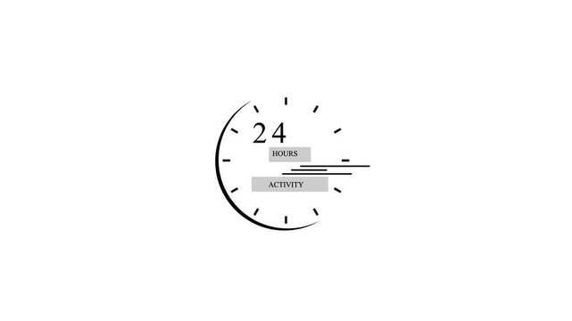 24 hours activity clock animation