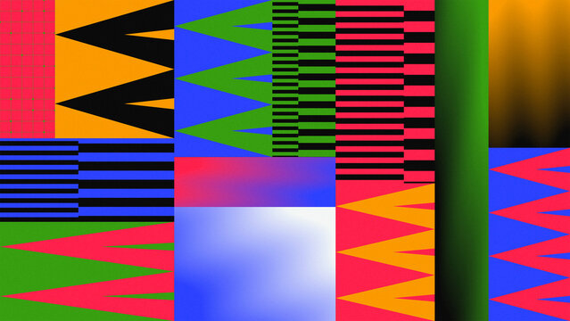 colorful pattern collage mosaic grid triangle zigzag geometric red blue green background banner website header wallpaper design