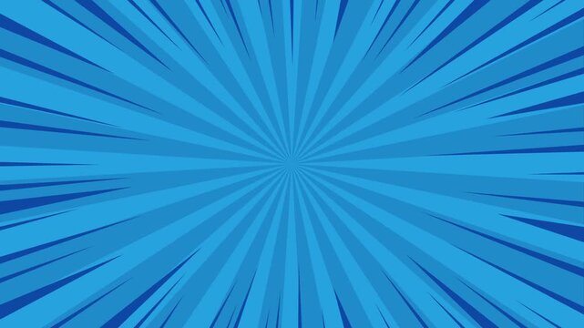 Blue comic book style radial speed lines background with a dynamic sunburst effect
