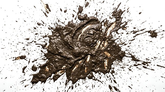 Mud splatter isolated on white background