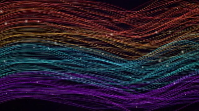 Colorful Flowing Fiber Waves Creating Abstract Fluid Landscape