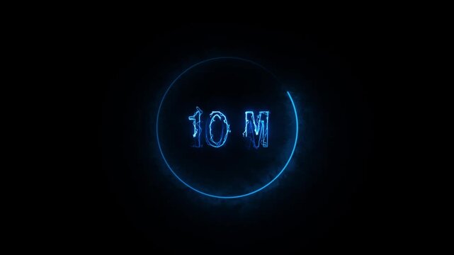 Milestone text animation displays ten million inside an energy ring. Audience subscriber celebration graphics feature milestone text. Social media follower achievement highlights this milestone text.