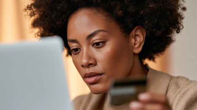 Woman using a tablet, engrossed in her work or browsing.