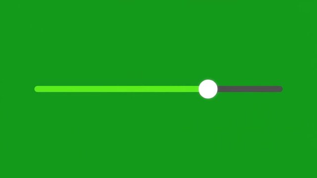 Animated Minimalist Slider Control UI Element Moving on Chroma Key Green Screen