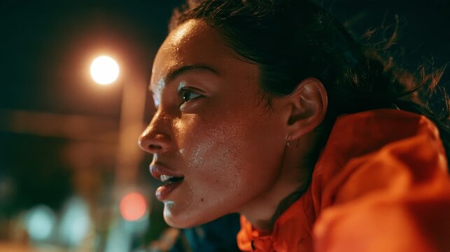 Vigorous Runner at Night