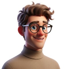 Fototapeta premium Smiling young man wearing glasses