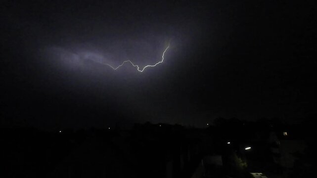 Lightning Strike in Freising, Bavaria, Germany &mdash; August 24, 2026 (3). 25x Slow Motion