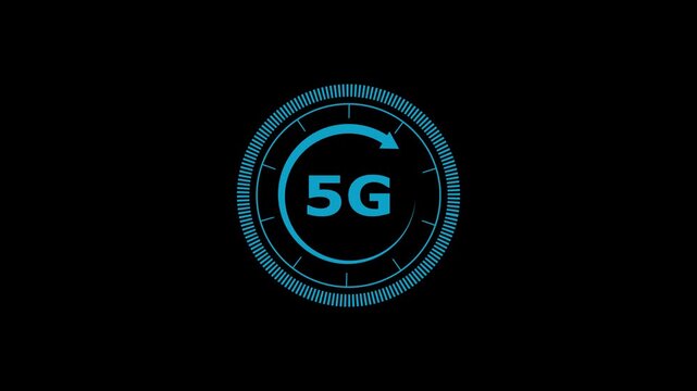 Network graphic animation displays a refresh arrow over cellular data. High speed broadband connectivity updates on this network graphic. Mobile telecommunication synchronization routes through graphi
