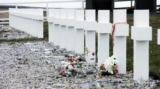 Darwin Cemetery In Falkland Islands Malvinas War Memorial Gravesite - 4K