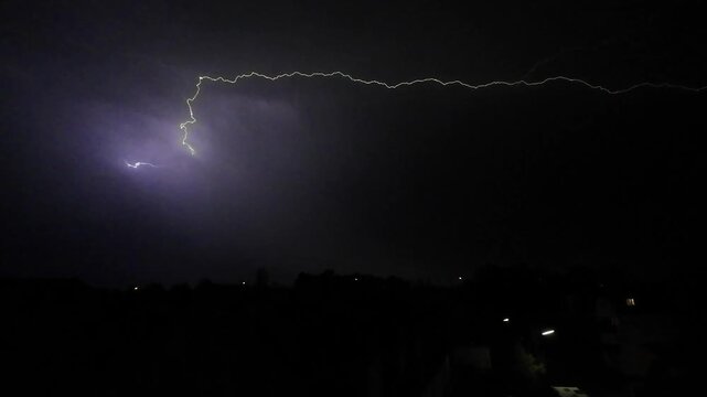 Lightning Strike in Freising, Bavaria, Germany &mdash; August 24, 2026 (4). 25x Slow Motion