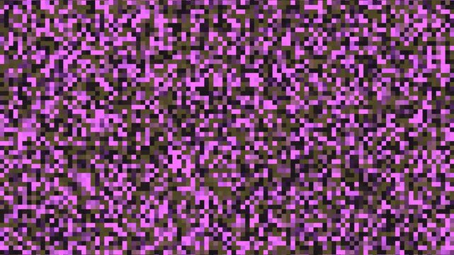 Abstract Pink and Brown Pixelated Grid Background Animation With Flickering Static Noise