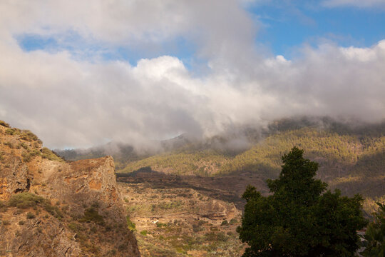 Paisaje de Risco Ca&iacute;do considerado Patrimonio Mundial de la Humanidad en la isla de Gran Canaria, Espa&ntilde;a