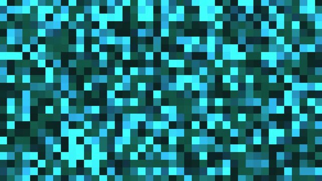 Abstract Glowing Blue and Green Pixels Motion Background Loop