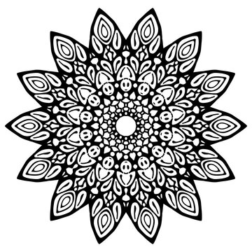 black and white mandala