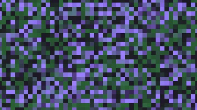 Abstract Pixel Camouflage Digital Pattern Background Flickering With Purple and Green Colors
