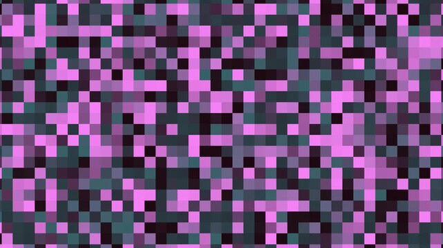 Seamless Loop of Colorful Digital Pixel Mosaic Background Animation With Abstract Glowing Blocks