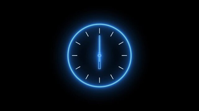 simple clock animation stock video footages 4k resolution