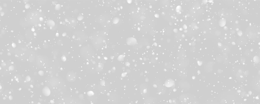 Scattered white particles resembling snowflakes in varying sizes over a black background on transparent background