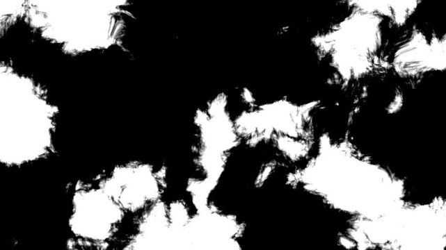 Abstract grunge ink bleed transition overlay, black and white luma matte mask reveal animation, cinematic liquid splashing motion visual asset, on green screen and black background. 4k video