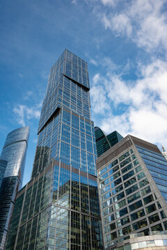 Skyscrapers of Moscow-City in business center at downtown in Moscow