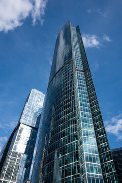 Skyscrapers of Moscow-City in business center at downtown in Moscow