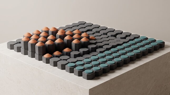 Orange peaks settle into an even teal baseline