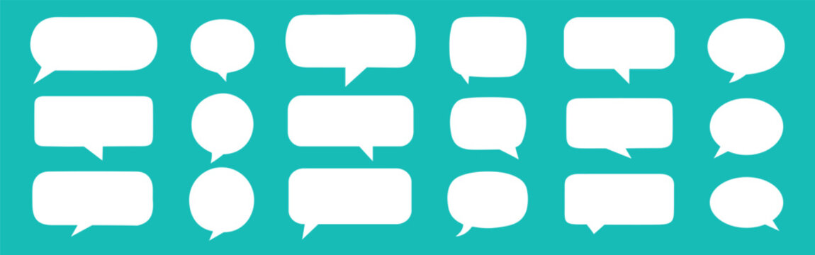 Speech Bubbles set. Speech bubbles blank isolated on white background. speech bubble comic signs.	
Set of vector blank white speech bubbles banner.
