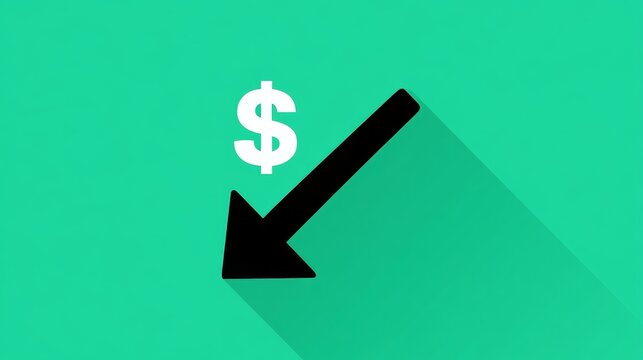 Cost reduction icon set featuring downward price arrows, price reduction symbols, cost-cutting graphics, and money-saving concepts in a clean vector design.