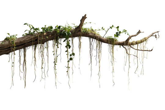 Long mossy branch with hanging vines