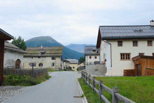 S-chanf, a picturesque Alpine village in the Maloja region of the Swiss canton of Grisons.