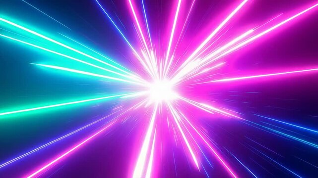 Glowing Neon Light Tunnel with High Speed Motion