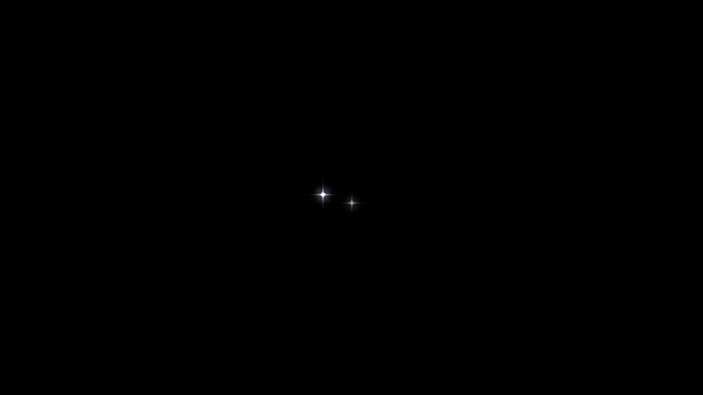 Luxury glowing white glitter star blast with sparkling magic trail, sparkling star blast glitter animation, twinkling glittering star. black screen background.4k video