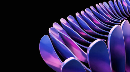 Obraz premium Purple and Pink Glossy Blade Fan Close-Up Background