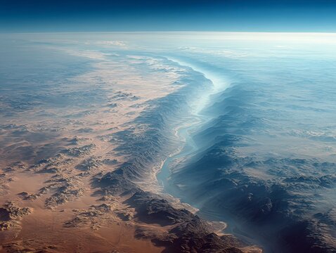 Breathtaking Aerial View of Dramatic Landscape and Mountain Range