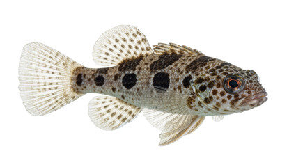 Small spotted fish with patterned fins, isolated on transparent background © Marta