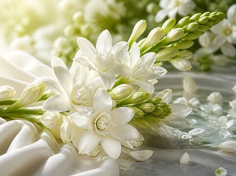 Elegant Tuberose Blossom with Sweet White Floral Aroma