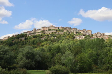 Fototapeta premium Vue d'ensemble du village, village de Cordes sur Ciel, département du Tarn, France